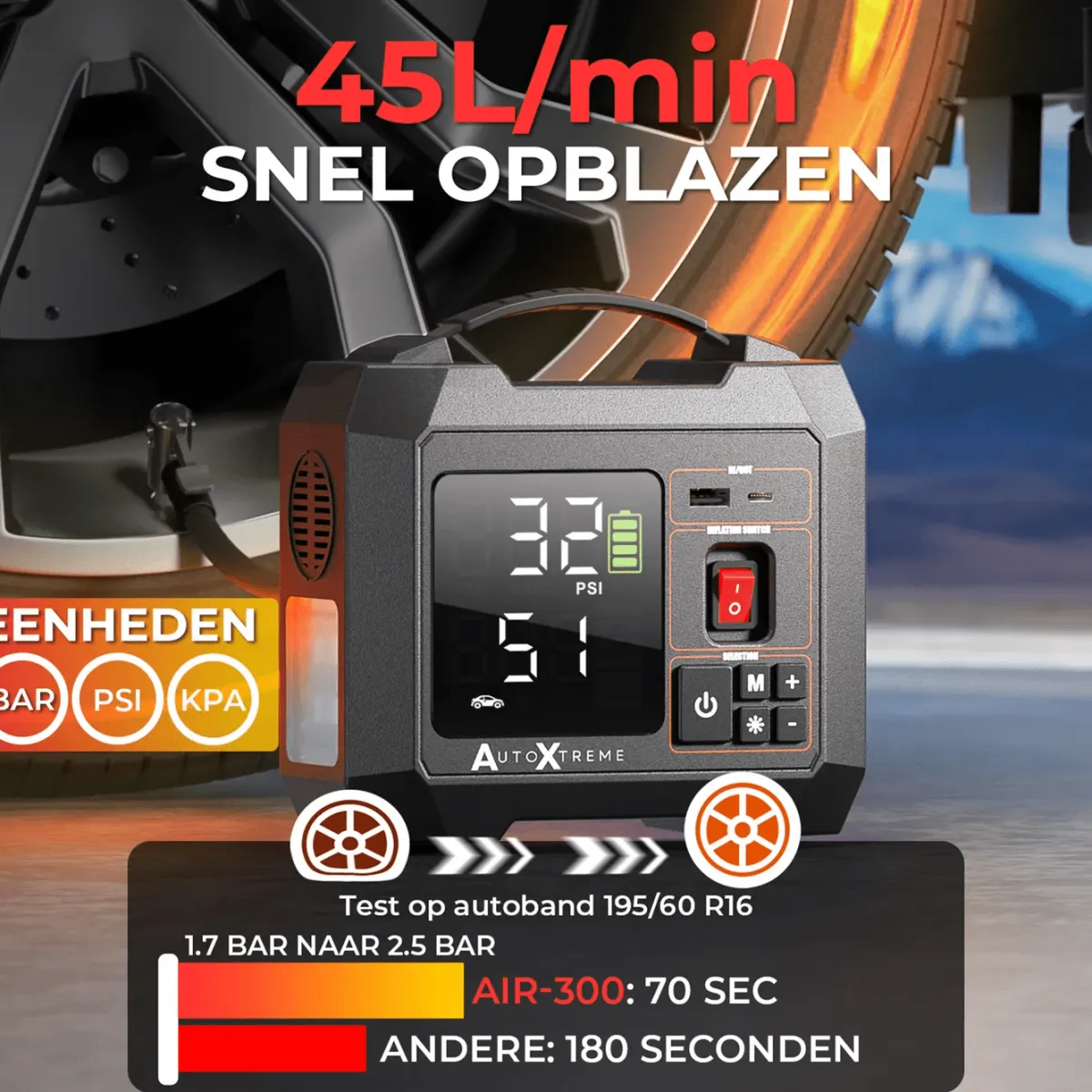 Sale Air-300 – Luchtcompressor & Elektrische fietspomp Autogereedschap