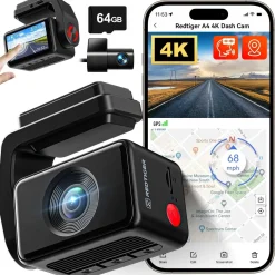 A4 4K Touch Wifi GPS 2CH 64gb dashcam Dashcams