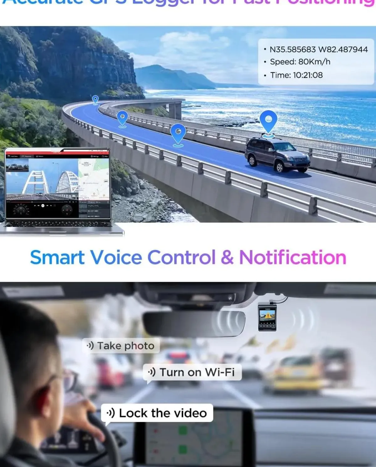 Discount A329S 1CH 4K Wifi GPS dashcam Dashcams