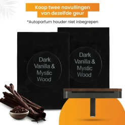 Autoparfum Navulling - Vanille & Mystiek Hout Interieurverzorging
