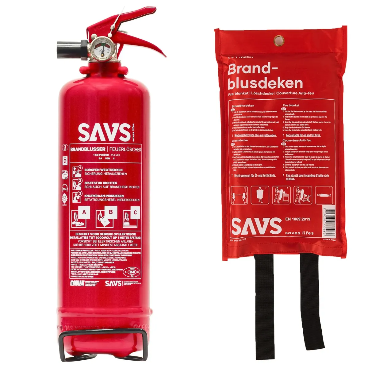 Clearance Brandblus box Poederblusser 1 kg en Blusdeken Griekenland|Turkije