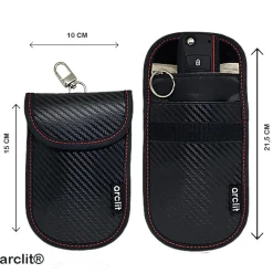 Online Carbon RFID Anti-Diefstal hoes M Autosleutelhoesjes