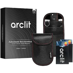 Online Carbon RFID Anti-Diefstal hoes M Autosleutelhoesjes