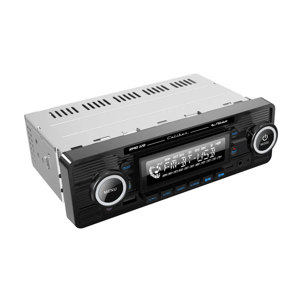 Sale 1-DIN Retro Autoradio Zwart Bluetooth USB-C Autoradio'S