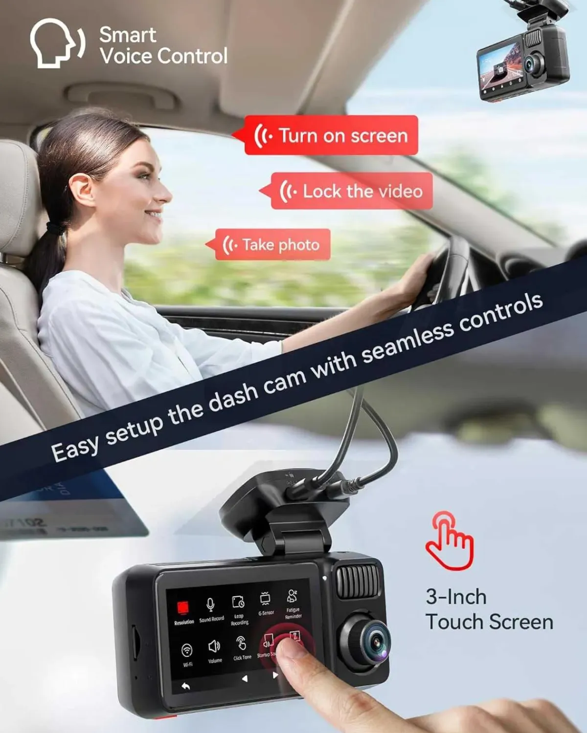 Clearance F17 Elite 3CH 4K Wifi GPS 128gb dashcam Dashcams