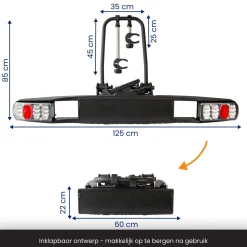 New Fietsendrager Auto - 2 Fietsen Inklapbaar Trekhaak Fietsendragers|Fietsendrager Elektrische Fiets