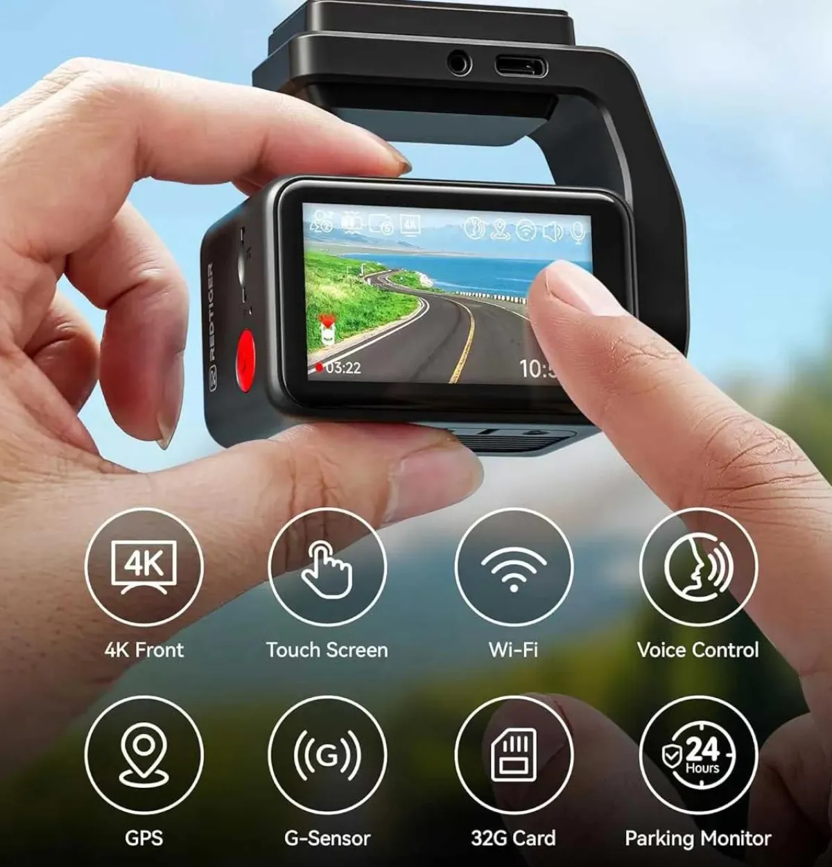 New F4 4K Touch Wifi GPS 32gb dashcam Dashcams