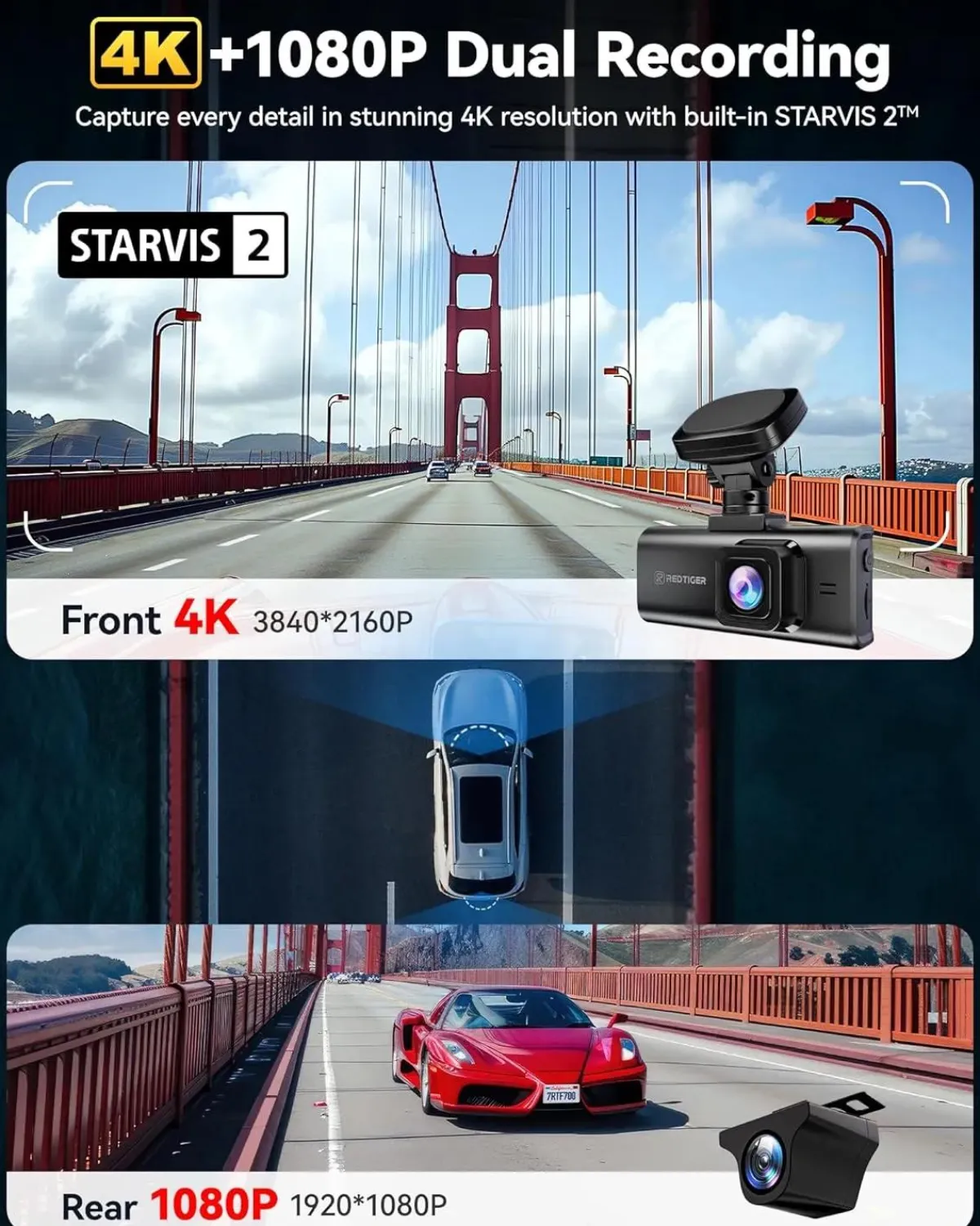Clearance F7N Elite 4K Touch Wifi GPS 2CH 128gb dashcam Dashcams