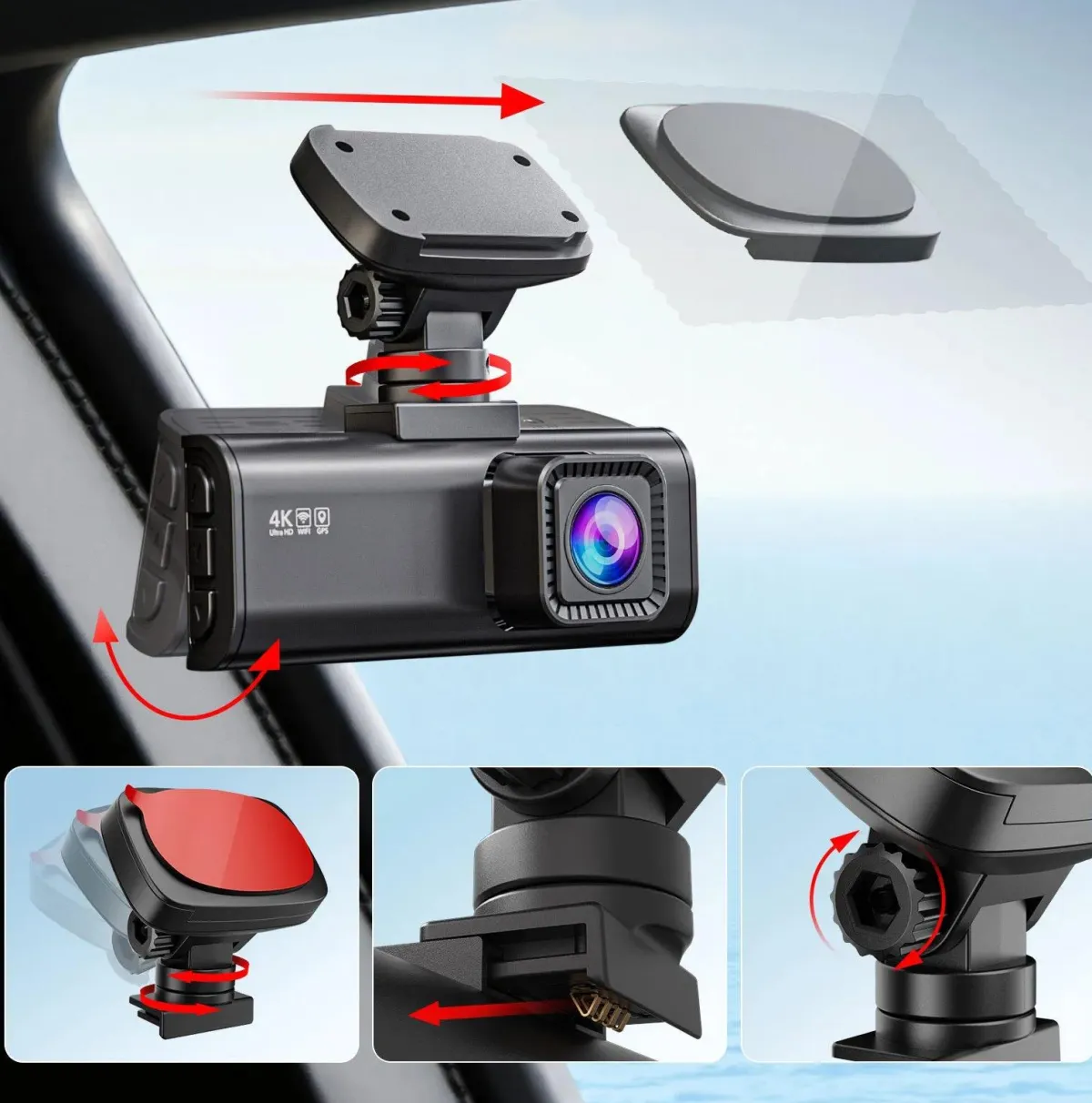 Hot F7N 4K Wifi GPS 2CH 64gb dashcam Dashcams