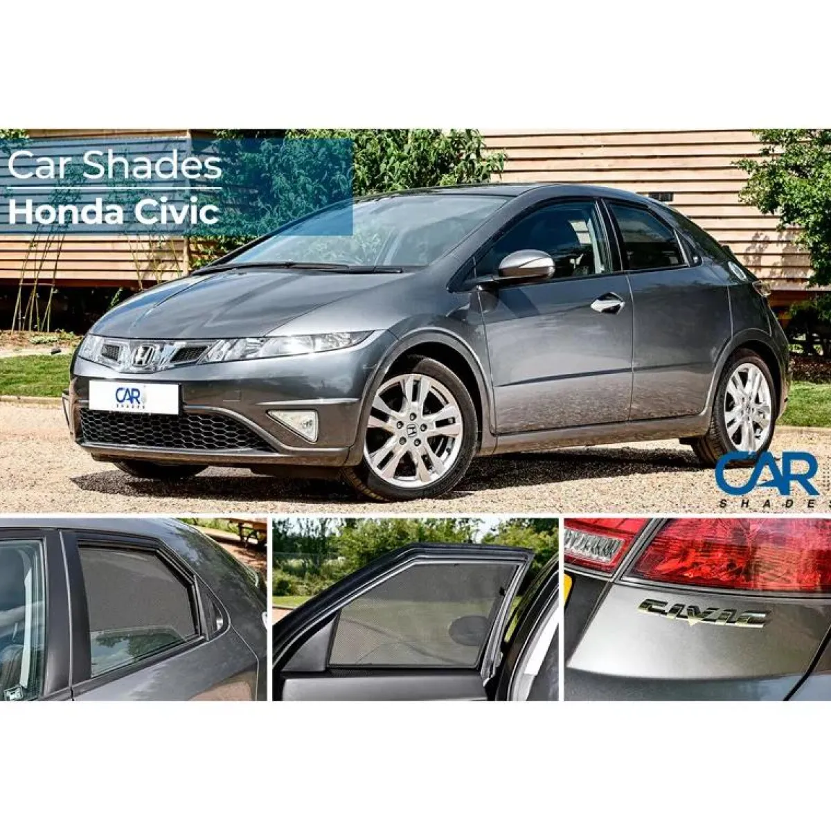 Best Honda Civic 5 deurs 2006-2012 - Zonneschermen achterportieren Autozonneschermen