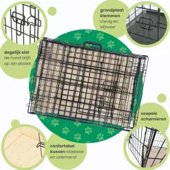 Discount Hondenbench M - Incl. Plaid - 2 Deuren Autobenches & Accessoires