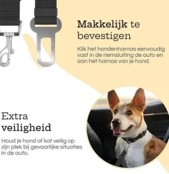 Discount Hondengordel voor Auto - 2 stuks - Zwart Autobenches & Accessoires