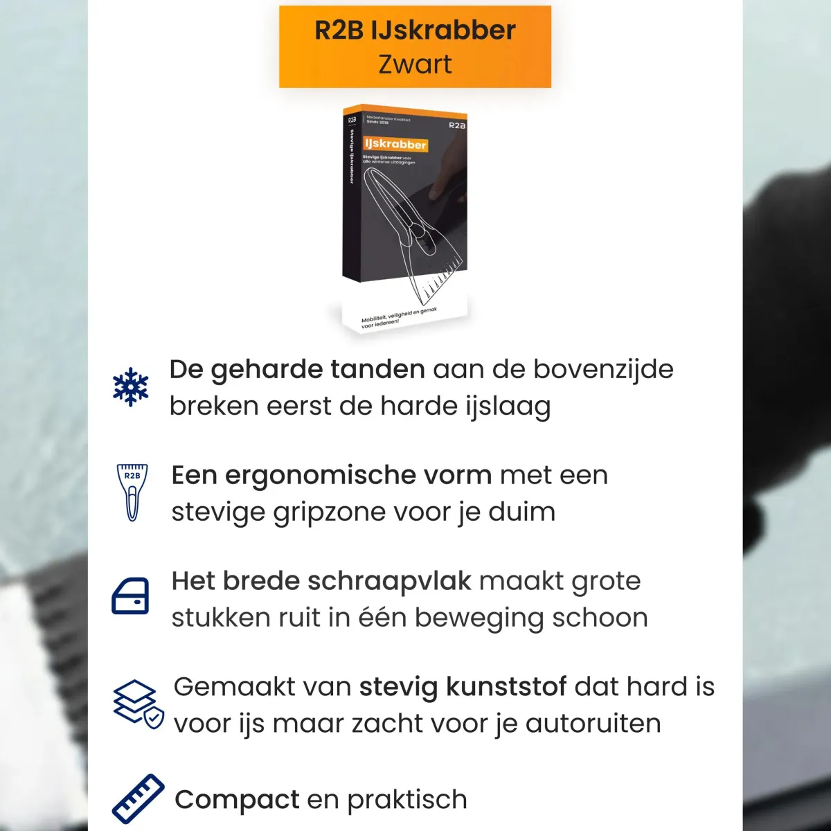 Hot IJskrabber Auto met IJsbreker - Zwart Ijskrabbers