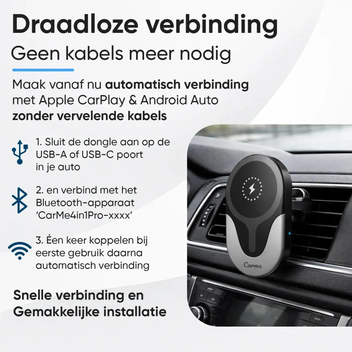 Best 4-in-1 CarPlay & Android Auto Dongle Draadloze Ontvangers