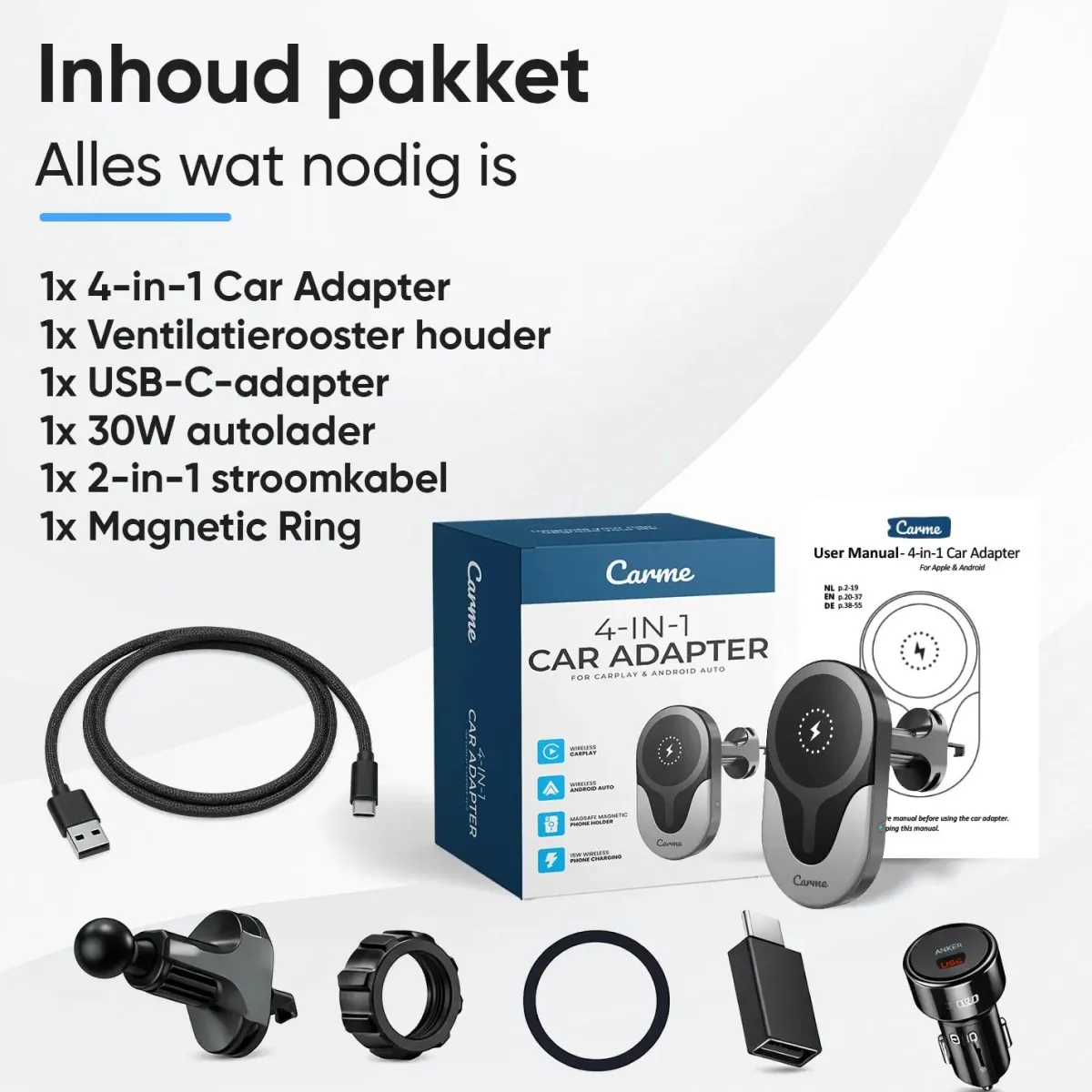 Best 4-in-1 CarPlay & Android Auto Dongle Draadloze Ontvangers
