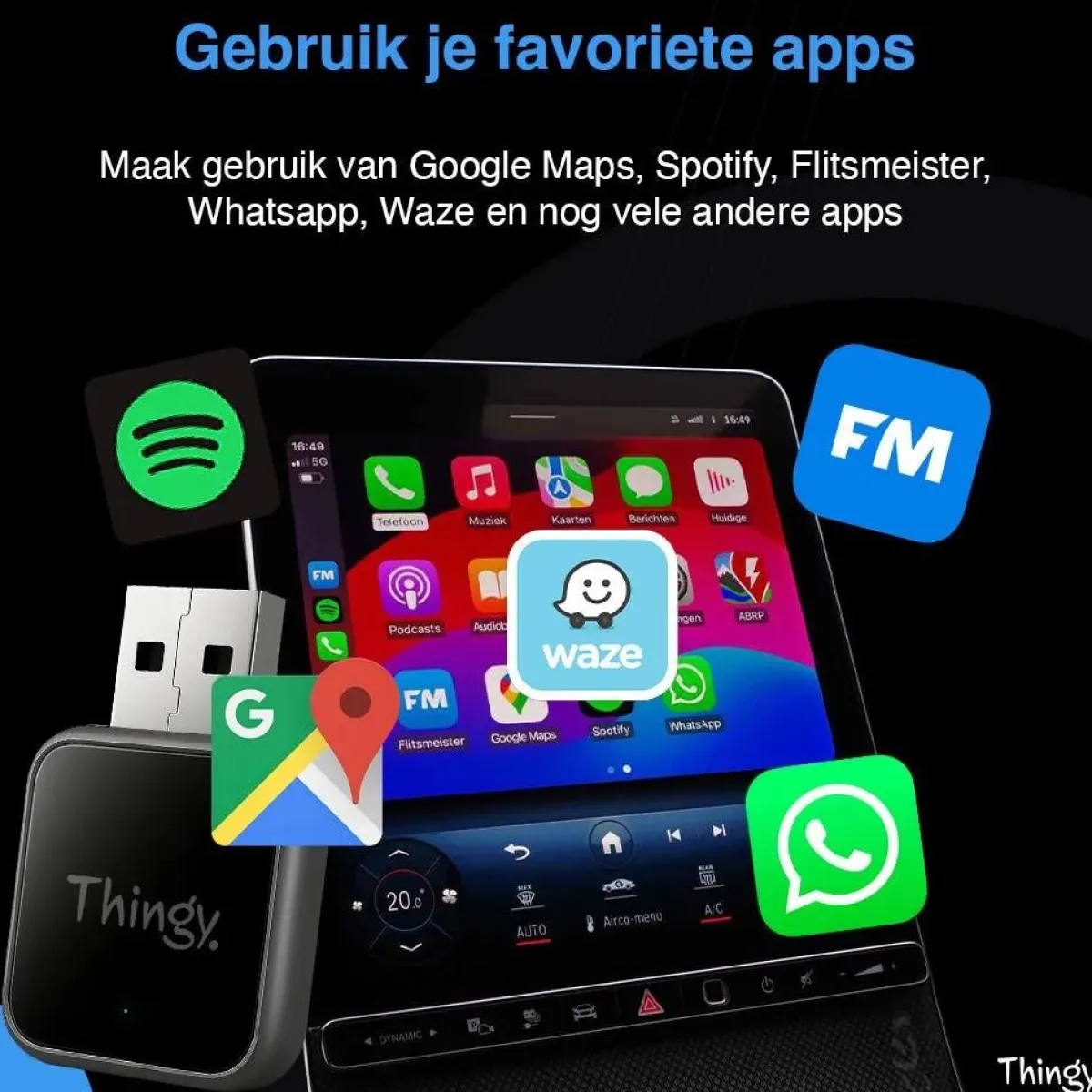 New 4-in-1 CarPlay & Android Auto Dongle Draadloze Ontvangers