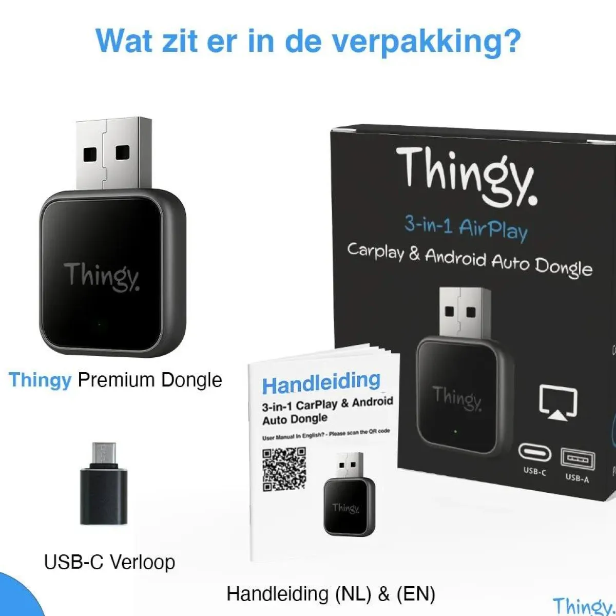 New 4-in-1 CarPlay & Android Auto Dongle Draadloze Ontvangers