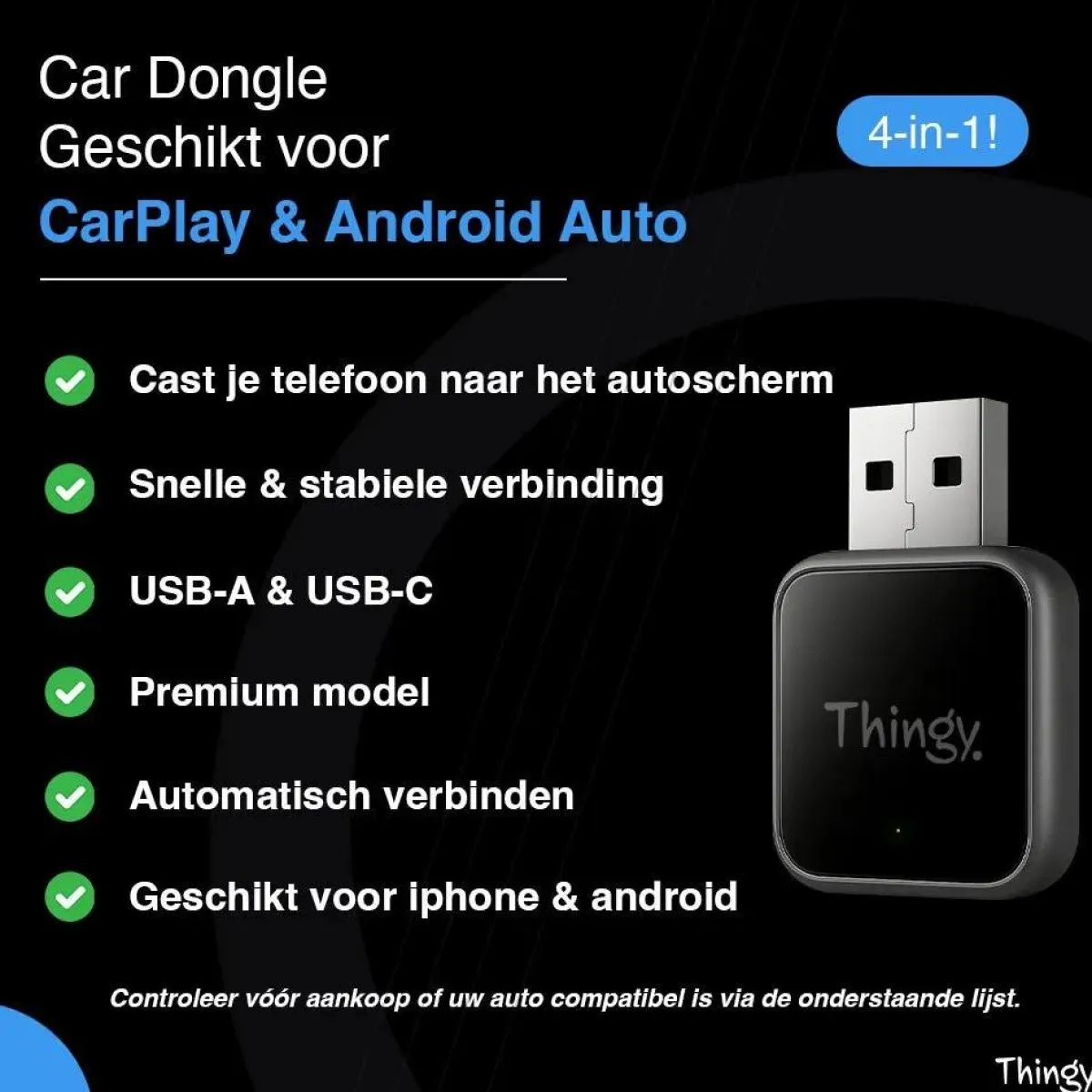 New 4-in-1 CarPlay & Android Auto Dongle Draadloze Ontvangers
