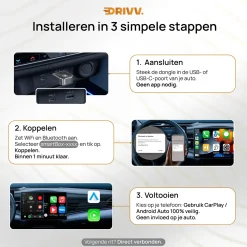 Best 2in1 CarPlay Dongle - Apple CarPlay Draadloze Ontvangers