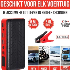 Outlet Jumpstarter voor Auto 4-in-1 - 1000A Acculaders & Starthulpen