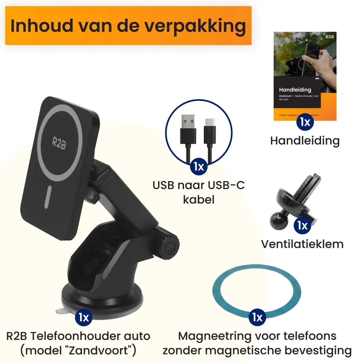 MagSafe Autohouder met Draadloos Opladen Telefoon & Tablethouders
