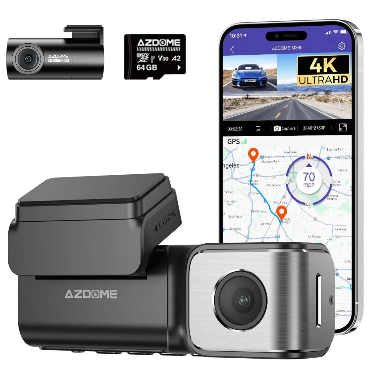 Sale M360 2CH 4K Wifi GPS 64gb dashcam Dashcams
