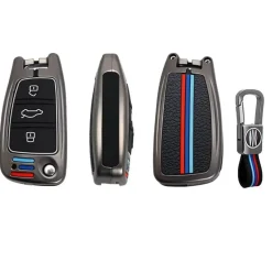 Best Metalen Sleutelhoesje voor Audi grijs C3 Autosleutelhoesjes