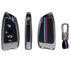 Clearance Metalen Sleutelhoesje voor Bmw grijs B4A Autosleutelhoesjes