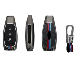Discount Metalen Sleutelhoesje voor Ford grijs K3 Autosleutelhoesjes