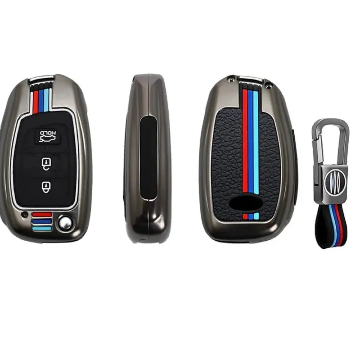 Outlet Metalen Sleutelhoesje voor Hyundai grijs B3 Autosleutelhoesjes
