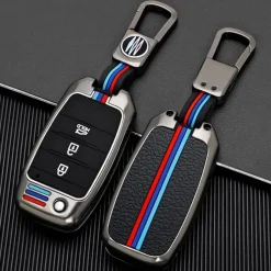 New Metalen Sleutelhoesje voor Kia grijs B3 Autosleutelhoesjes
