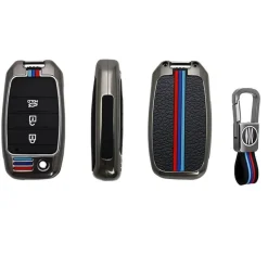 New Metalen Sleutelhoesje voor Kia grijs B3 Autosleutelhoesjes