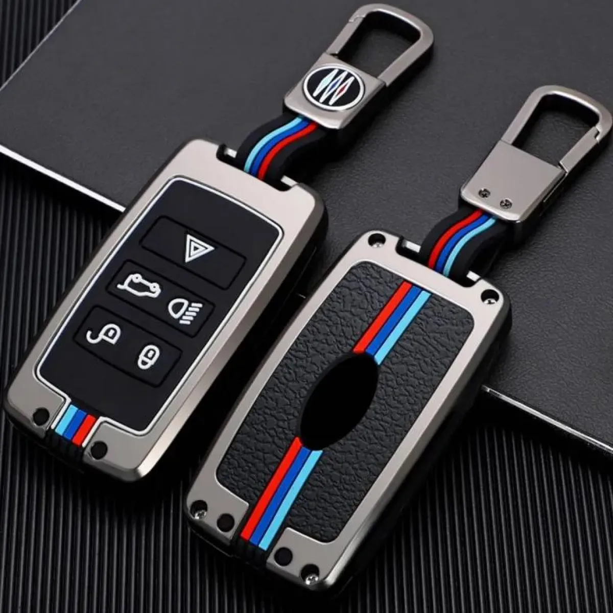 New Metalen Sleutelhoesje voor Landrover grijs B5 Autosleutelhoesjes