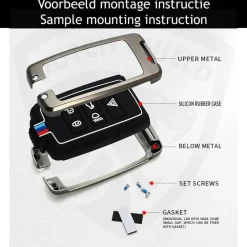 Discount Metalen Sleutelhoesje voor Landrover grijs A5 Autosleutelhoesjes