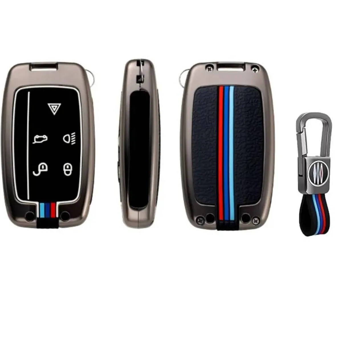 Discount Metalen Sleutelhoesje voor Landrover grijs A5 Autosleutelhoesjes