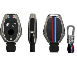 Discount Metalen Sleutelhoesje voor Mercedes grijs A3 Autosleutelhoesjes