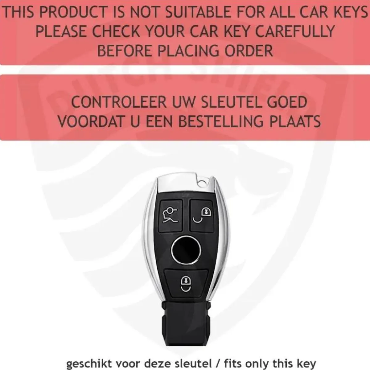 Discount Metalen Sleutelhoesje voor Mercedes grijs A3 Autosleutelhoesjes