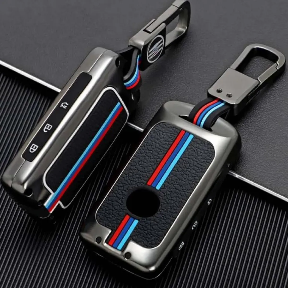 Metalen Sleutelhoesje voor Mazda grijs B3 Autosleutelhoesjes