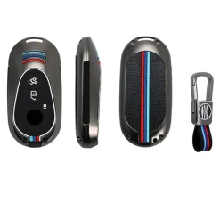 Best Metalen Sleutelhoesje voor Mercedes grijs C3 Autosleutelhoesjes