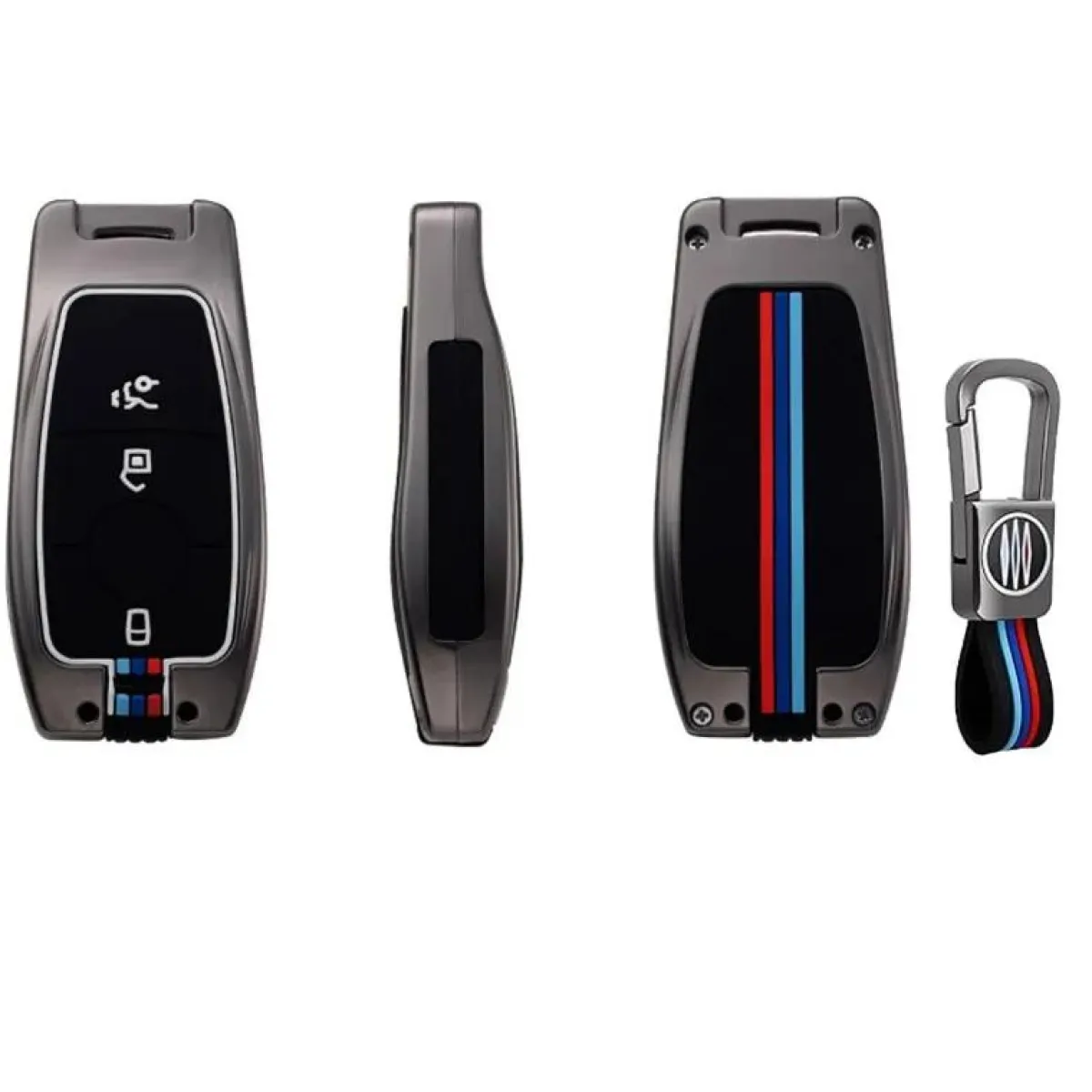Sale Metalen Sleutelhoesje voor Mercedes grijs B3 Autosleutelhoesjes
