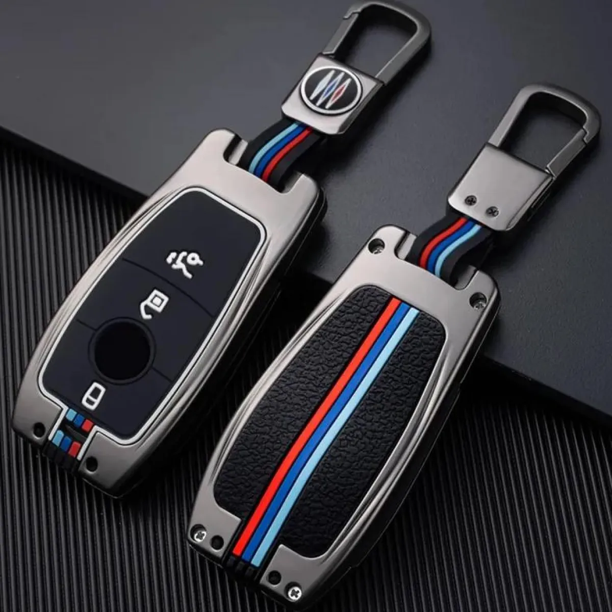 Sale Metalen Sleutelhoesje voor Mercedes grijs B3 Autosleutelhoesjes