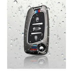 Online Metalen Sleutelhoesje voor Peugeot grijs C3 Autosleutelhoesjes