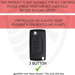 Hot Metalen Sleutelhoesje voor Peugeot grijs D3 Autosleutelhoesjes