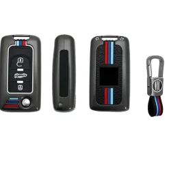 Hot Metalen Sleutelhoesje voor Peugeot grijs D3 Autosleutelhoesjes