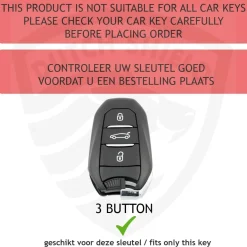 Clearance Metalen Sleutelhoesje voor Peugeot grijs B3 Autosleutelhoesjes