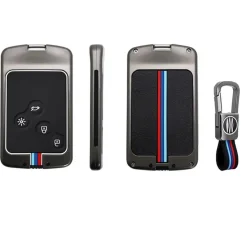 Clearance Metalen Sleutelhoesje voor Renault grijs C2 Autosleutelhoesjes