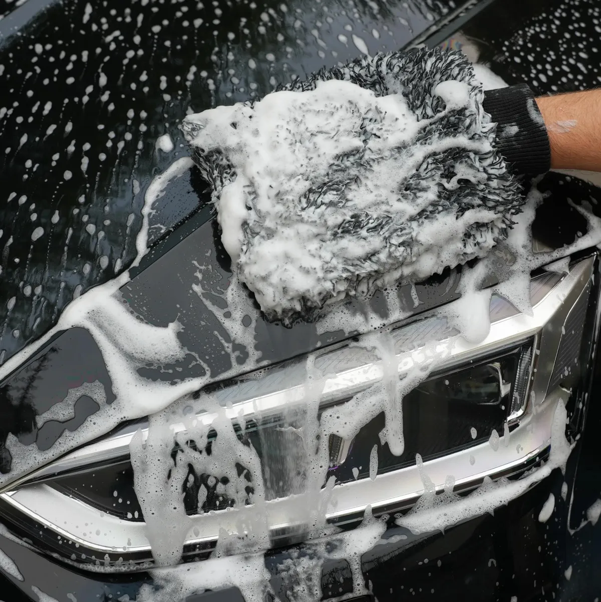 Hot Microvezel Autowashandschoen Zwart Auto Wassen