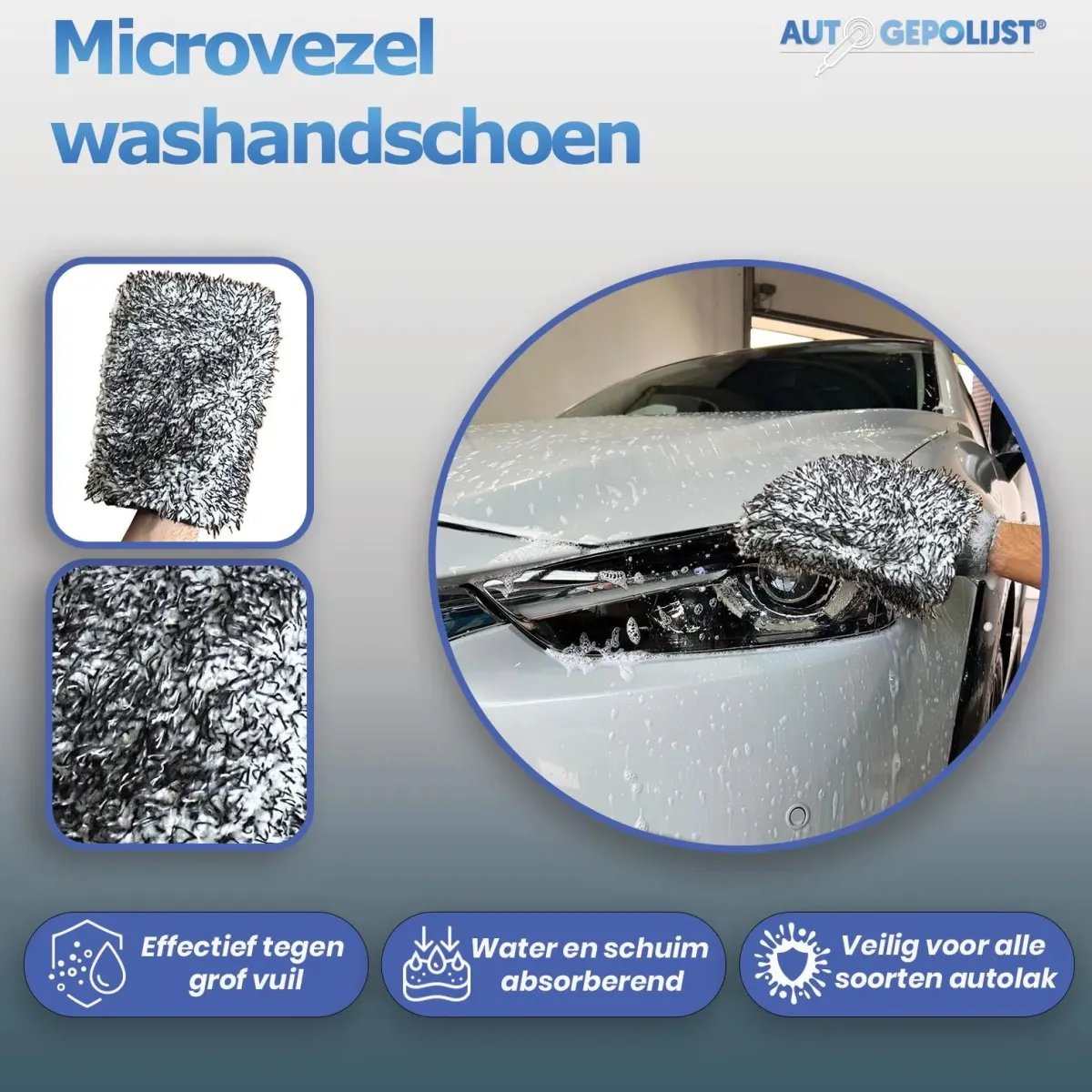 Hot Microvezel Autowashandschoen Zwart Auto Wassen