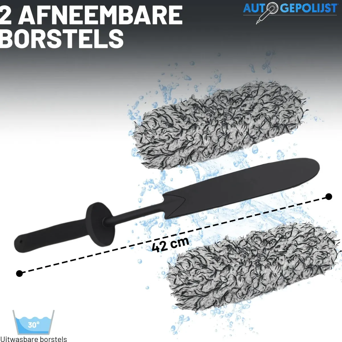 Discount Microvezel Velgenborstel - 2 Afneembare Borstels Auto Wassen