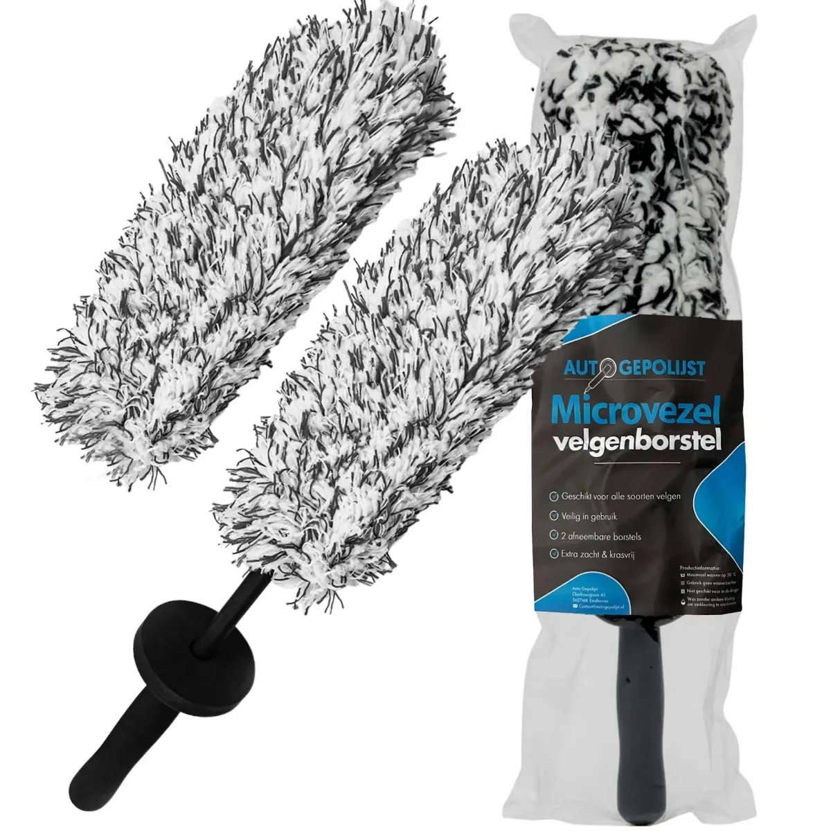 Discount Microvezel Velgenborstel - 2 Afneembare Borstels Auto Wassen